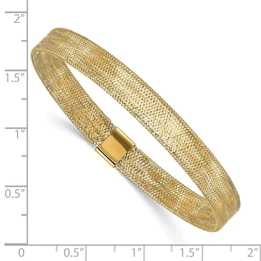 14K Yellow Gold Italian Mesh Stretch Bracelet