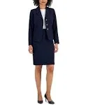 Le Suit Women's Notch-Collar Three-Button Skirt Suit