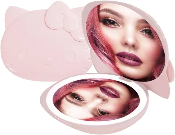 Impressions Vanity Hello Kitty Kawaii Compact Mirror with Touch Matte Pink 