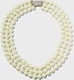 Jackie Onassis Three Strand Pearl Necklace