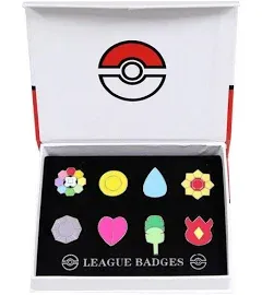 8Pcs Pocket Monsters Gym Badges Collection Gift Box,Pins Mystic Instinct Badges