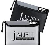 JALIELL Fireproof Money Bag 2 Pack