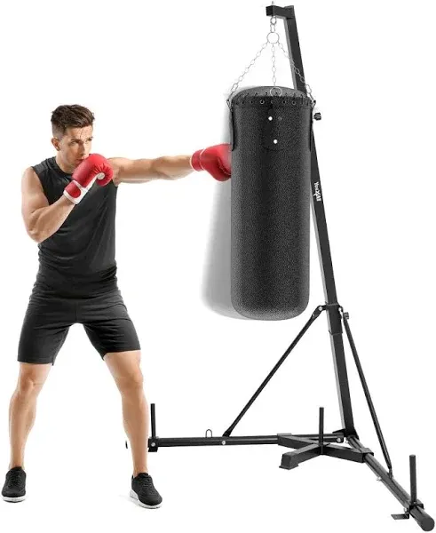 Yes4All 150lbs Portable Heavy Bag Stand, Easy Foldable Heavy Boxing Bag Stand with Lock Pins, Adjustable Height Punching Bag Stand