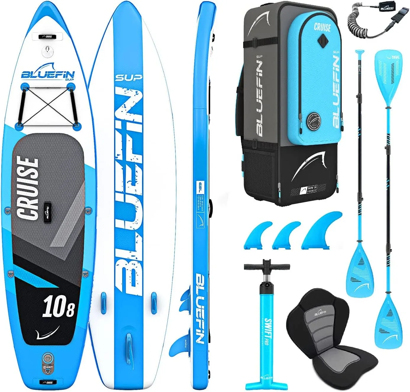 Bluefin SUP Inflatable Stand Up Paddle Board 12' | Kayak Conversion Kit