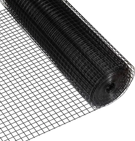 Fencer Wire 16 Gauge Black Vinyl Coated Welded Wire Mesh 1 inch by 1 inch for Home and