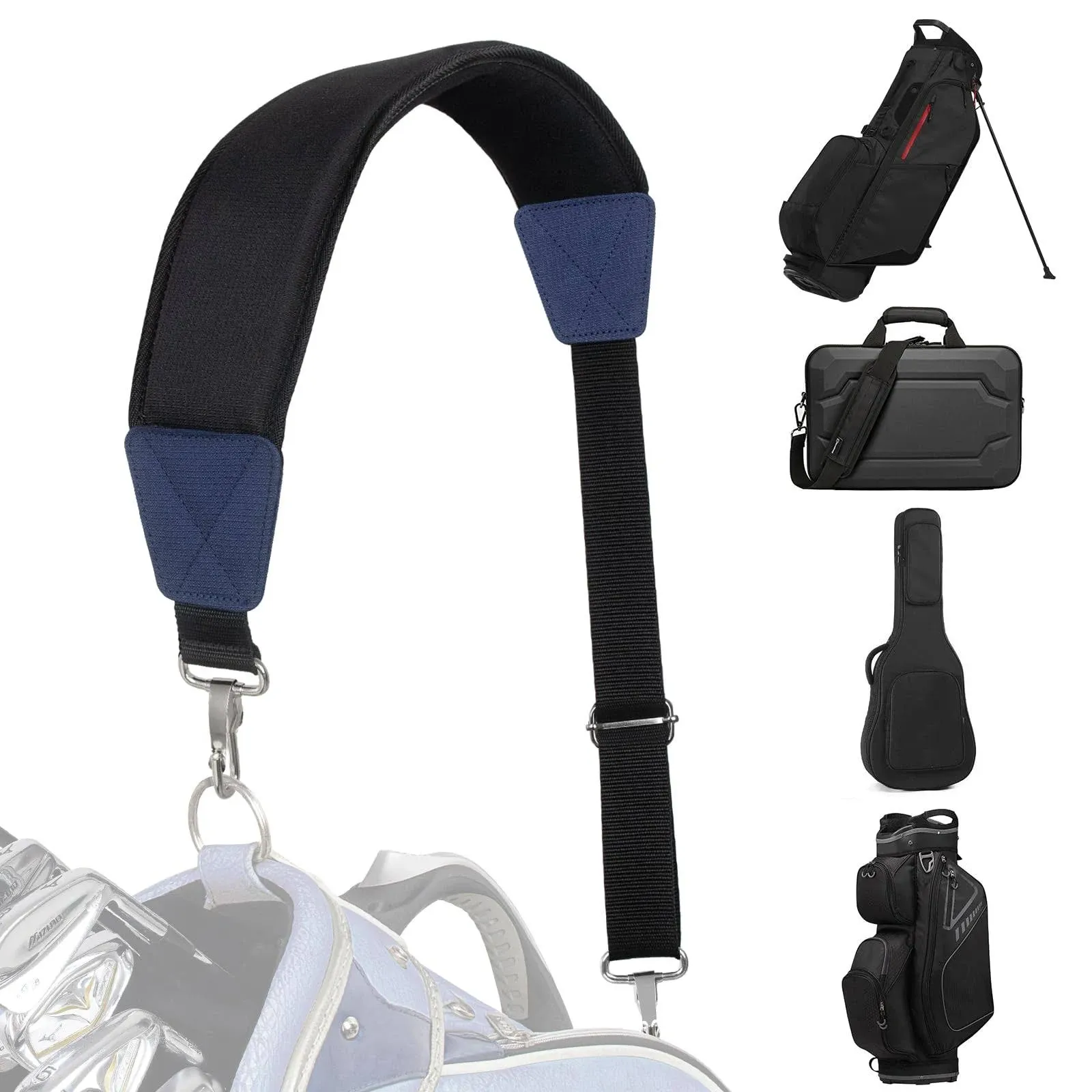 Bag Shoulder Strap Single Padded Adjustable Straps Universal Replacement Black