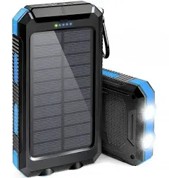 Solar Charger, Battery Pack, 20000mAh Portable Power Bank with 2.1A... 