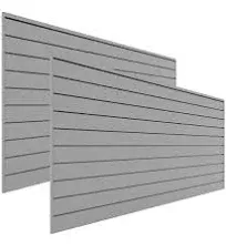 Proslat Garage Storage PVC Slatwall Panels - 2 Packs of 8 ft. x 4 ft. Sections (20 Single slats which Make up 64 sq.ft Once Installed) (Charcoal)