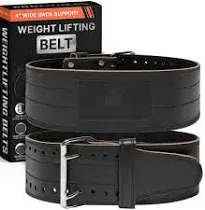 ProFitness Weight Lifting Belt (5mm Thick) - Leather Weight Lifting Belt for Women & Men - Functional Support Weight Belt - Gym Belt for