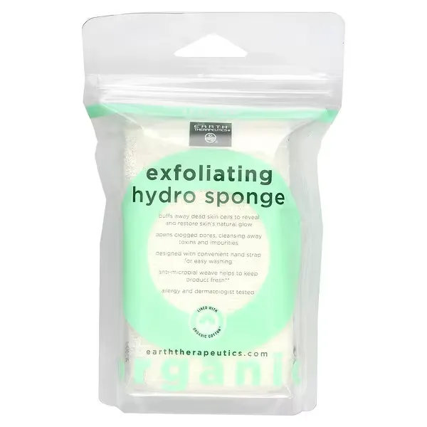 Earth Therapeutics Organic Cotton Exfoliating Square Sponge