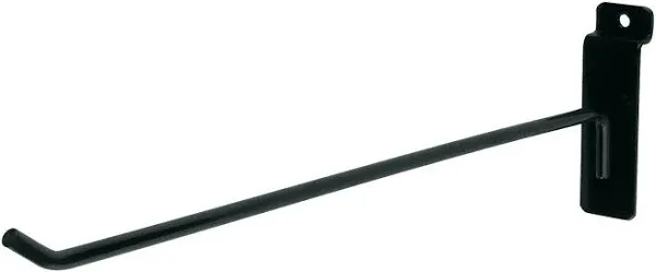 12 inch Black Slatwall Peg Hook - Pack of 50 - For 3” on center Slatwall Panels