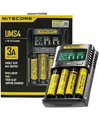 Nitecore UMS4 4-Slot Fast Charging USB Battery Charger