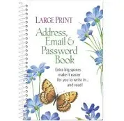 Large Print Address, Email &amp; Password Book