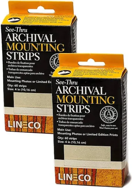 Lineco See-Thru Mounting Strips - 4", Pkg of 60