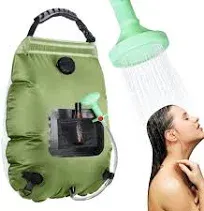 Portable Shower Bag, 5 Gal Solar Heating Camping, Switchable Shower Head Hiking