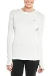 Coolibar Women's Devi Long Sleeve Fitness T-Shirt | White L