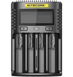 Nitecore UM4 Intelligent USB Four-Slot Charger for Li-ion, Ni-CD, and Ni-MH