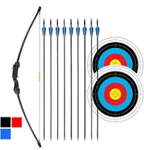 45&#034; Bow and Arrows Set for Teens Recurve Archery Beginner Gift Longbow Kit 9 ...