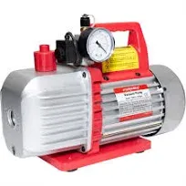 Dual-Stage Rotary Vane Vacuum Pump for HVAC/Auto AC Refrigerant Recharging, EPoxy resin or Wine Degassing, Laboratory, Medical or Milking (500P)