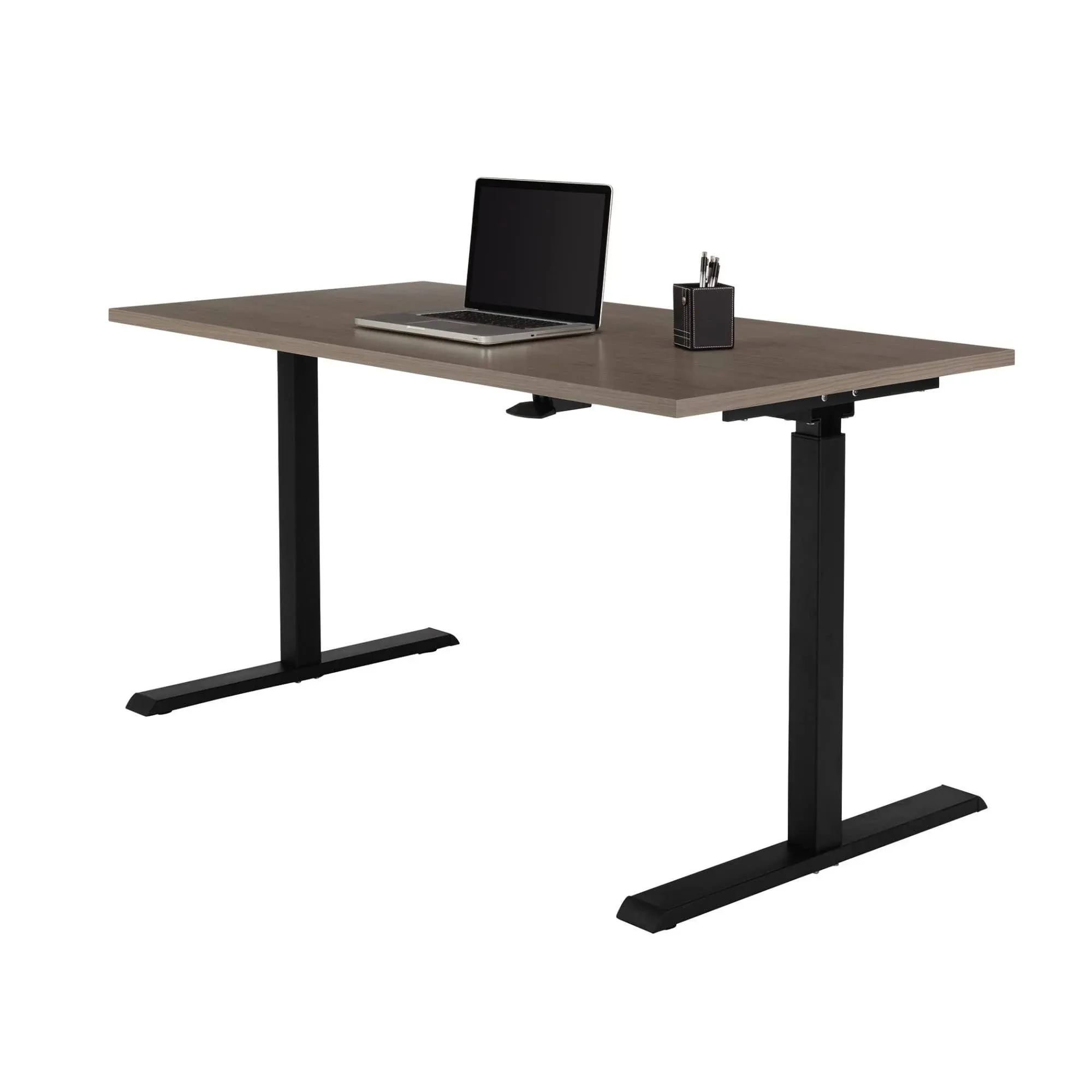 Realspace Magellan Pneumatic Height-Adjustable Standing Desk, Gray