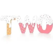 Donut Two Sweet Letter Sign Wooden Table Centerpieces 2st Donut Party Decor for Baby Shower Boys Girls Birthday Party Supplies Decor Photo Props Kids Table Sign (2TWO)