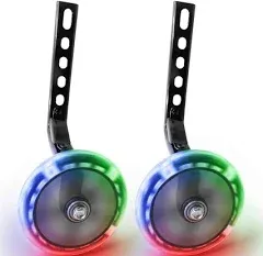 Bicycle Training Wheels - Multicolored LED Light Training Wheels for Kids Bicycl