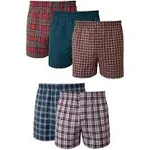 Hanes Men's Tartan Plaid Woven Boxer Shorts 5pk