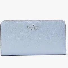 New Kate Spade Dumpling Pebble Leather Large Slim Bifold Wallet Serenity