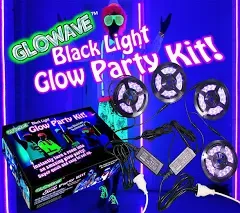 Glowave Black Light Glow Party Kit. Blacklight LED strips for Glow in the Dark.