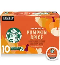 Pumpkin Spice Coffee Starbucks 10 K-Cup Pods Keurig LIMITED EDITION