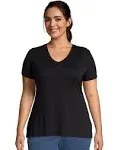 Just My Size Women's Cool Dri Short-Sleeve V-Neck Tee - OJ253, Black