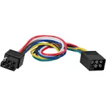 CURT 58034 Vehicle-Side and Trailer-Side 6-Pin Square Wiring Harness Connectors with 12-Inch Wires