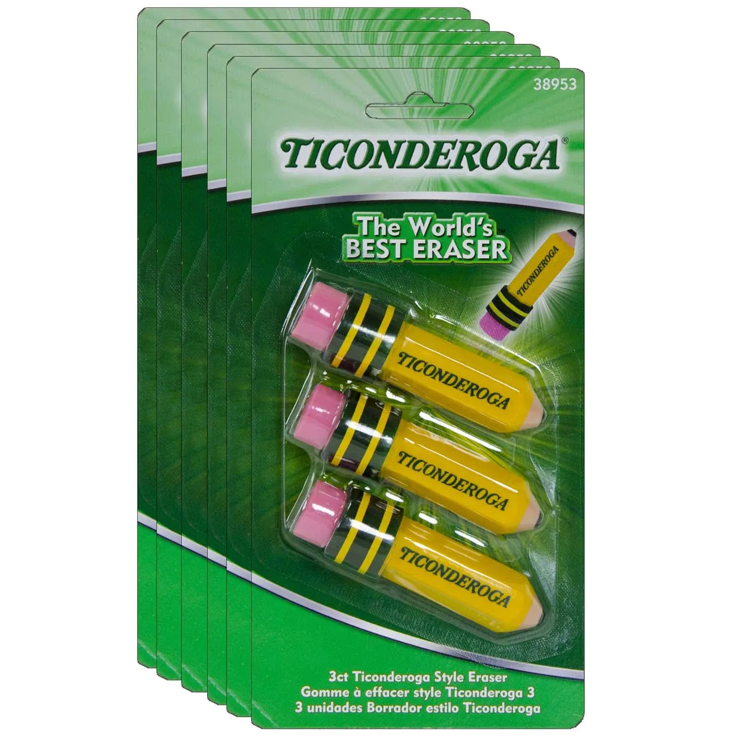 Ticonderoga Erasers Pencil Shaped