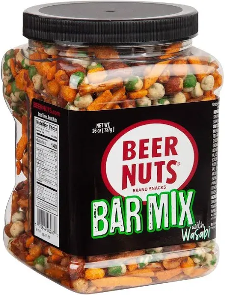 Beer Nuts Nuts Bar Mix with Wasabi, 12 Ounces, 6 per Case