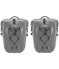 ROCKBROS Bike Panniers Waterproof Bike Rear Rack Bag Max 30L Large Capacity Bike Rear Panniers for Cycling Traveling Commuting