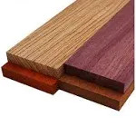 Imported Exotic Hardwood Variety Pack - Padauk, Zebrawood, Purpleheart, and Merbau, Size: 3/4 x 4 x 12 (4pc)