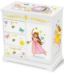 Giggle & Honey Unicorn Musical Jewelry Box for Girls Kids Music Box with Drawers