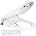 Electric bidet toilet seat, extended heated toilet seat