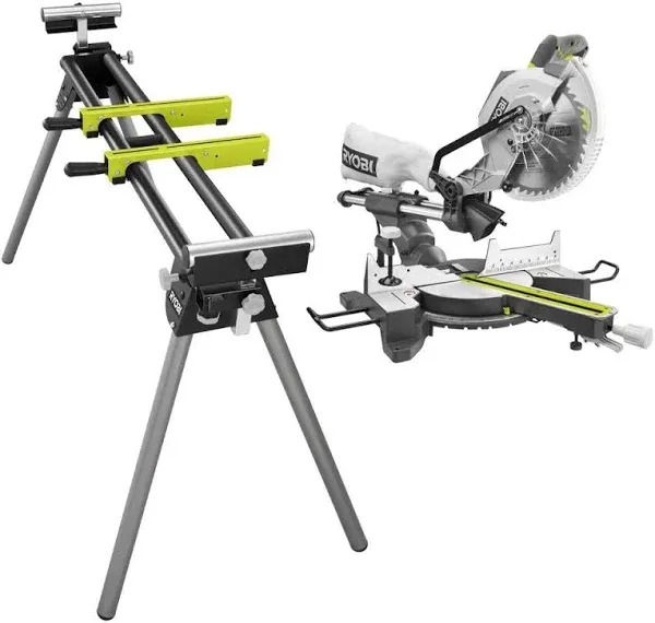 RYOBI 15 Amp 10 in. Corded Sliding Compound Miter Saw and Universal Miter Saw QUICKSTAND