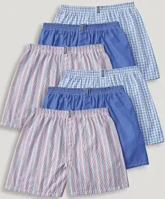 Men&#039;s Jockey 3-Pack Cotton Blend Full-Cut Woven Boxers (Blue Plaid)  Sz. M NIB