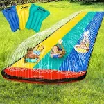 Jambo Extra Long Slip Splash and Slide with 3 Bodyboards, Backyard Waterslide Outdoor Water Toys N Water Slide for Kids (Water Soaker, 20' Foot)