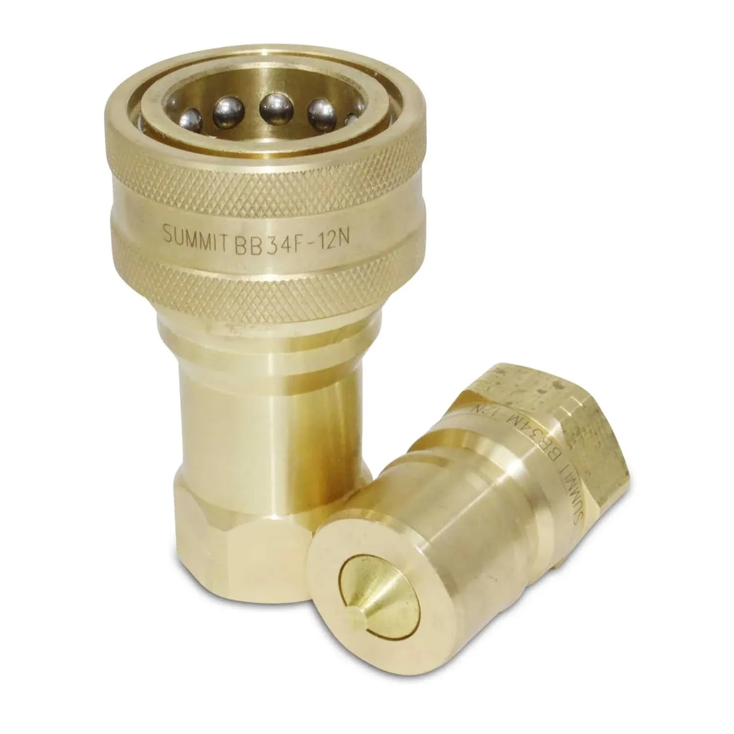 3/4" NPT ISO 7241-B Brass Quick Disconnect Hydraulic Coupler Set