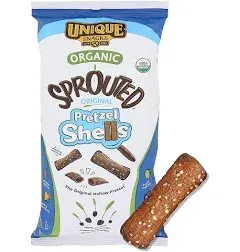 Unique Snacks Sprouted Pretzel Shells, Delicious Homestyle-Baked Snack Bag, Vegan, OU Kosher Pretzels, Non-GMO Office Snacks, 8 Oz. Bag, Pack of 3