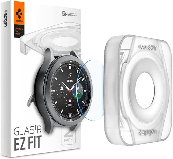 Spigen Tempered Glass Screen Protector Designed For Galaxy Watch 4 Classic