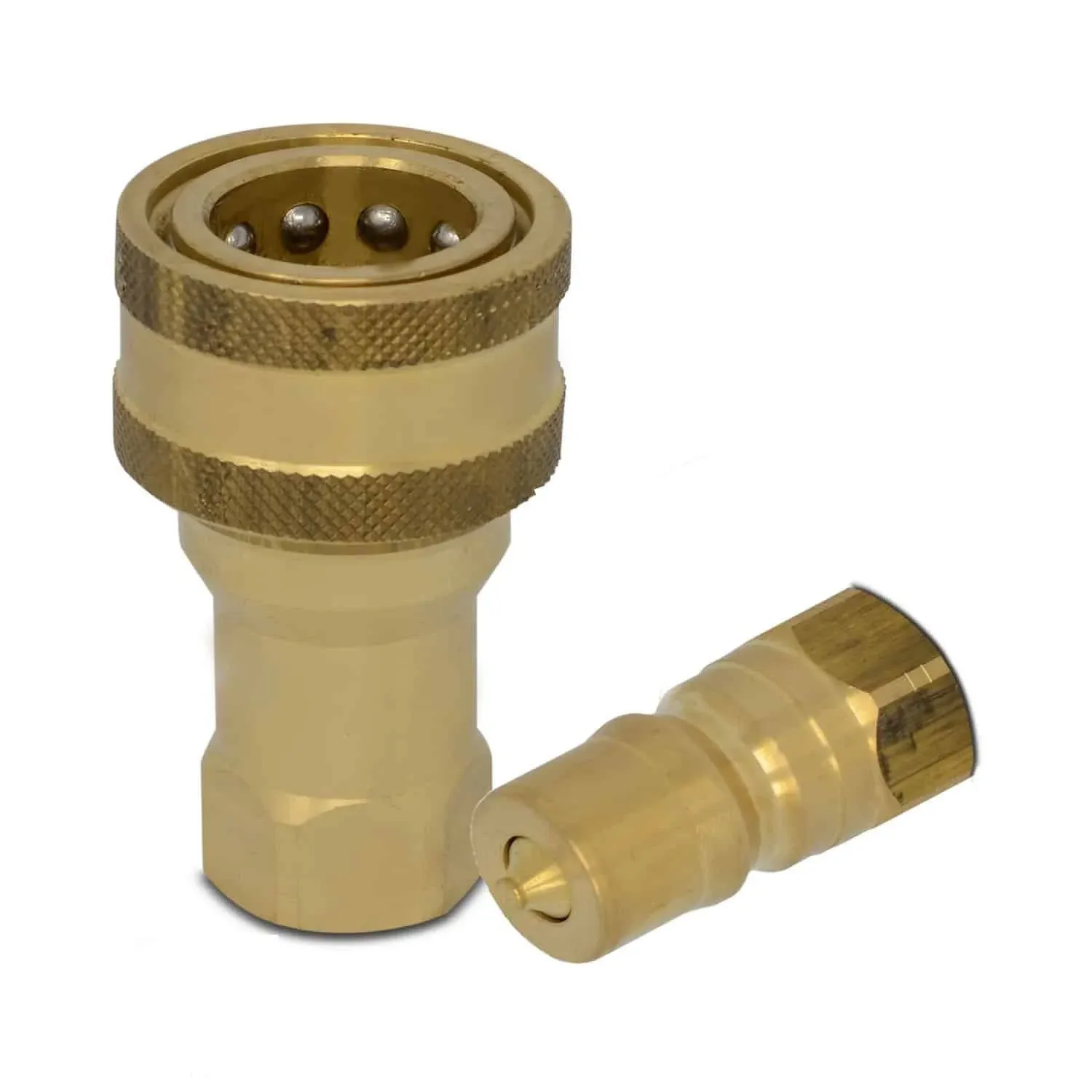 1/2" NPT ISO 7241-B Brass Quick Disconnect Hydraulic Coupler Set