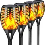 Upgraded Larger Solar Torch Lights, Waterproof Outdoor Dancing Flames Pack of 4