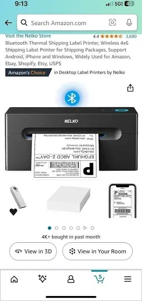 nelko Bluetooth Thermal Shipping Label Printer