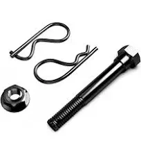 Everhitch Black Stainless Steel Trailer Hitch Cover Pin Bolt Anti-Rattle No Wobble Keeper Grip Clip Kit (Fits 2" Receivers)