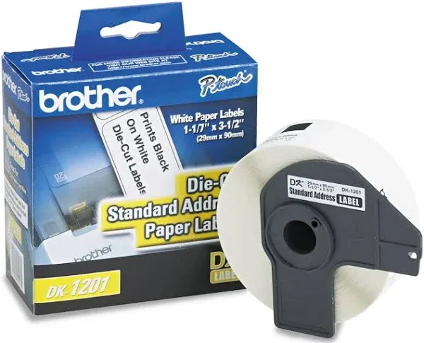 Brother Die-Cut Address Labels, 1.1 x 3.5, White, 400/Roll, 3