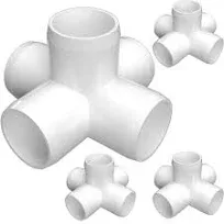 1&#034; 5-Way PVC Cross Fitting, Blue (4-PK) FORMUFIT Furniture Grade, Made in USA